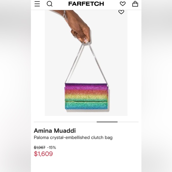 Amina Muaddi Superamini Paloma Rainbow Box Clutch - Picture 7 of 9